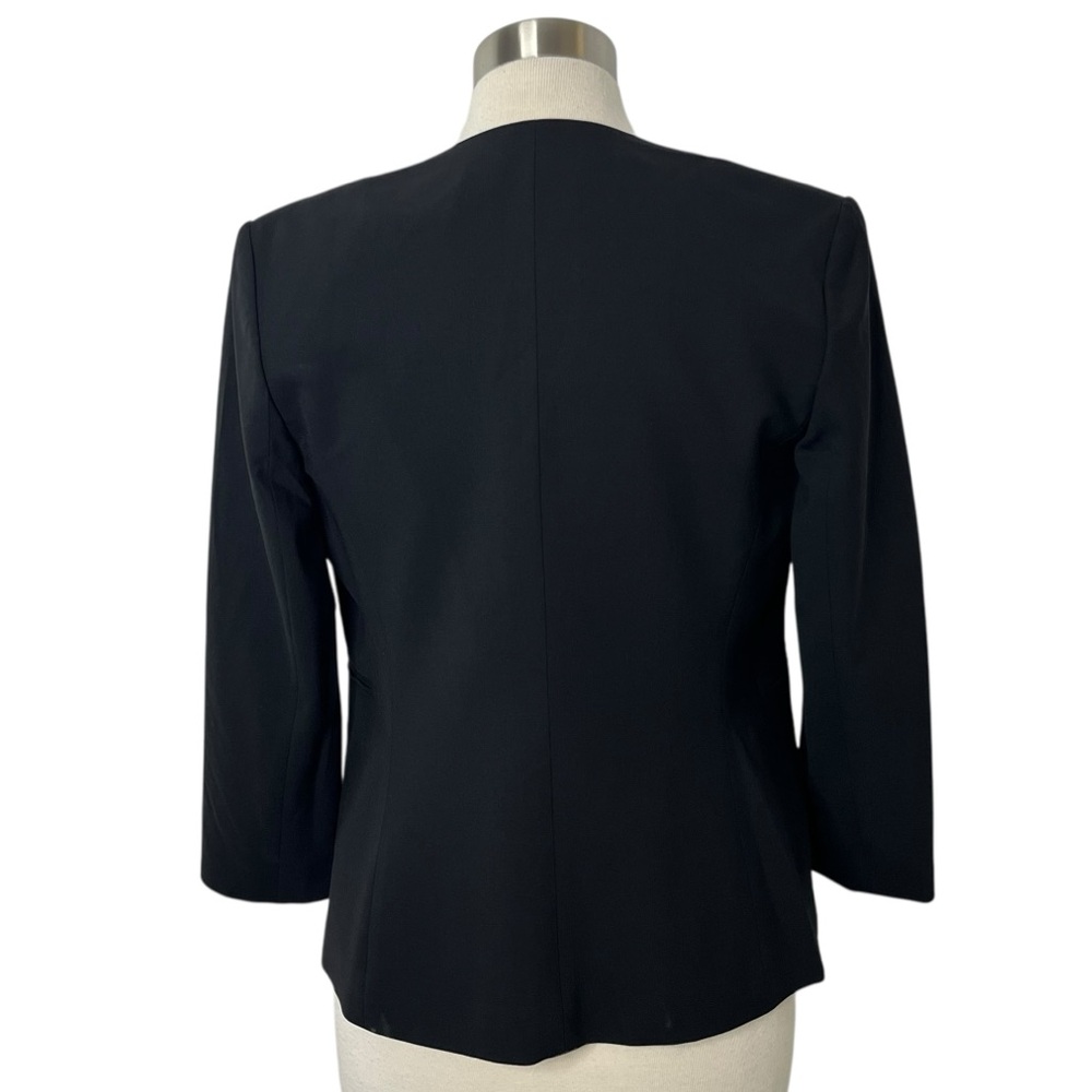 THEORY Lapeless open 3/4 length sleeve light wool, open front blazer size 4 - Picture 3 of 5